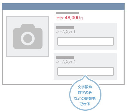 「商品毎のネーム入れ」にも対応出来る！